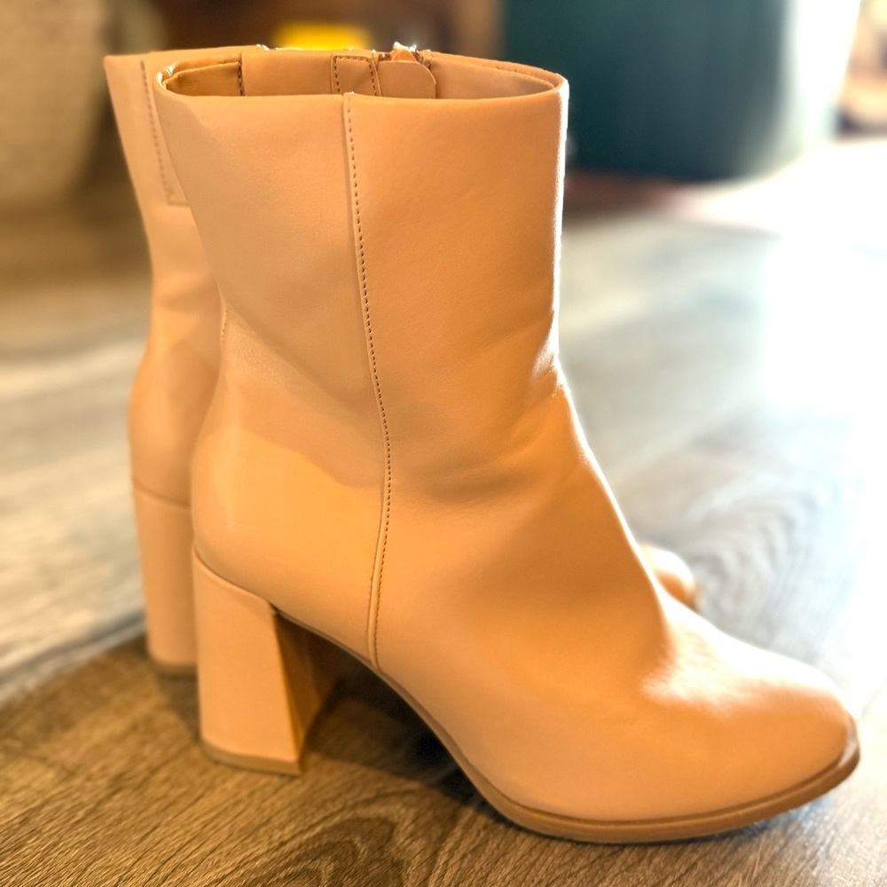 a new day Chic Cream Heeled Boots
